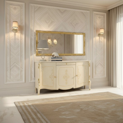 Sideboard Spiegel Galds Sideboard koksējums Mākslas mēbeles Stils Komoda komplekts 2 gab.