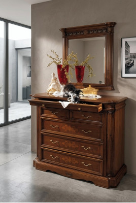 Kommode Kredence Sideboard Sideboards Masīvs koka skapis Mēbeles Kommoden Brūns