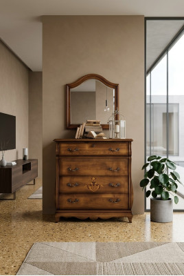 Komoda Sideboard Skapis Koks Itāļu Mēbeles Masīvs Spogulis 2 gab.