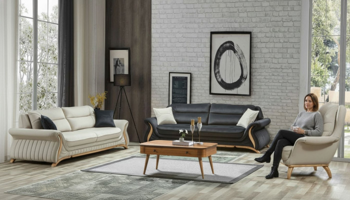 Dizaina mīkstais galdi Polster Sofa krēsla komplekts Kopā 3+3+1 3 gab. komplekts