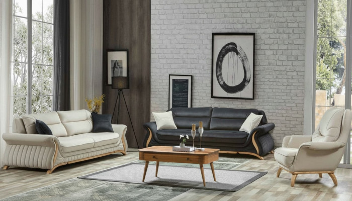 Dizaina mīkstais galdi Polster Sofa krēsla komplekts Kopā 3+3+1 3 gab. komplekts
