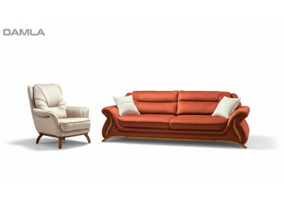 Dīvāns Sofa Polster 3+1 Sēdvietas Mākslinieleders Dīvāni Krēsli Sēdvietas Komplekti Dizains