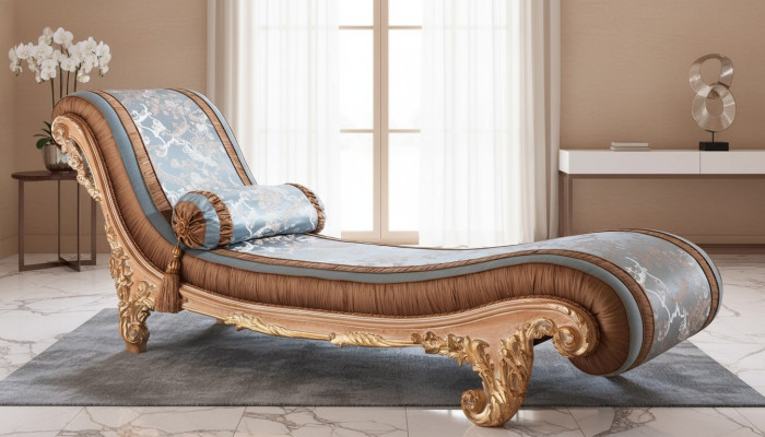 Gultas Art déco brūns komforta luksusa atpūtas šaiseļonga itāļu mēbeles
