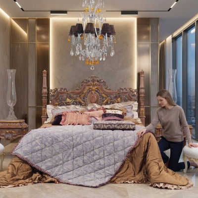 Gulta Chesterfield mēbeles gultas Itāļu iekārtošana divguļamā gulta luksuss Itālija