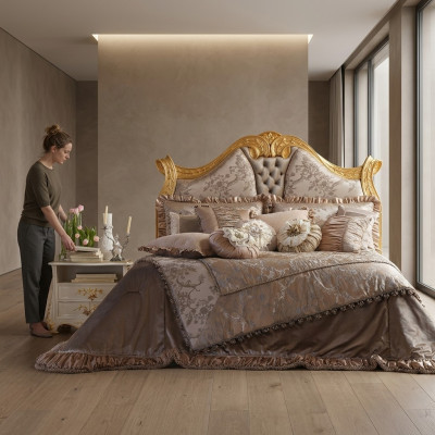 Luksusa „Chesterfield“ stila galvkāre jūsu gultai