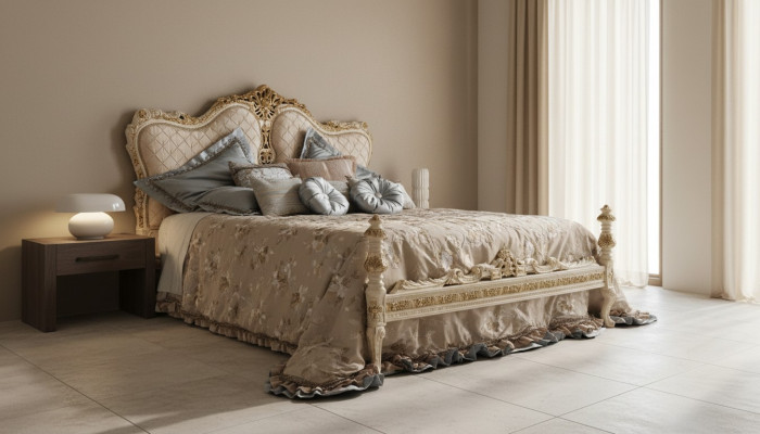 Chesterfield gulta Luksusa divguļamais itāliešu mēbelis Apdare Boiserie gultas.