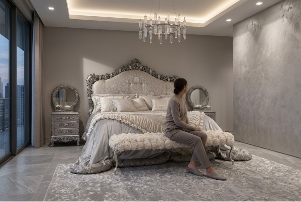 Chesterfield gulta Divvietīgā gulta Ādas Antīkais stils Luksusa Itāļu mēbeles Jauns