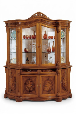xxl Vitrīnas stikla skapis Echtholz Vitrine Anrichte Italienische Möbel Schränke