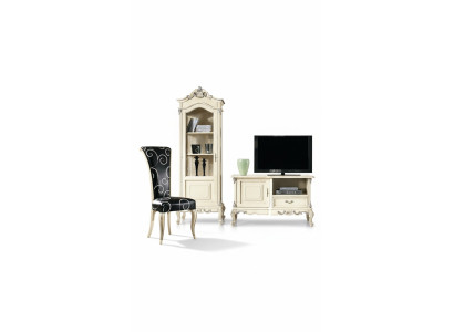 Klasiskais dzīvojamās istabas siena komplekts Vitrīna RTV Sideboard Vitrīnu skapis Skapji 3 gab.