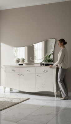 Sideboard Kommode Skapis Side Low Board Mēbeles Komenes Dizainera Skapji Koks