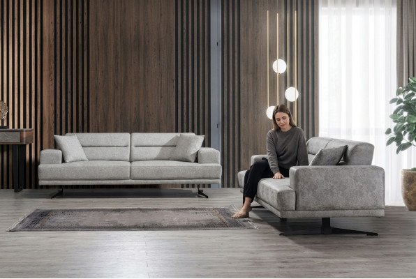 Sofas komplekts 3+3 vietas Sofas ādas polsteris Dizains Sēdvieta Moderns
