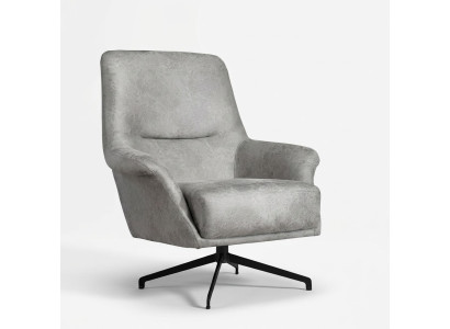 Kresls Dizaina Dīvāns Sofa Atpūta Āda Skaista. Kluba Krēsls Luksusa Sēdeklis Pelēks Moderns