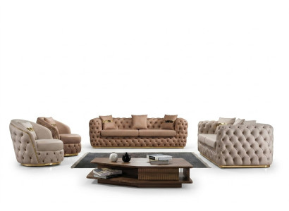 Chesterfield dīvāngarnitūra 3+3+1+1 sēdvietas dīvāns krēsli dīvāni āda beige