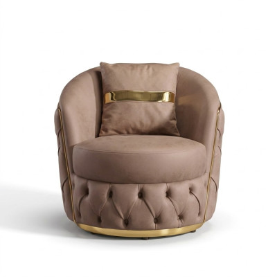 Luksusa, mūsdienīga krēsla gaišā beige nokrāsā no Česterfield
