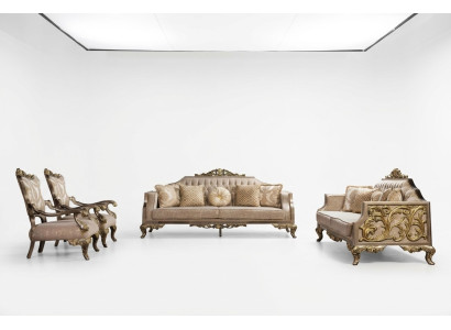 Sofas komplekts 3+3+1+1 krēsli T-virsmas krēslu galds Dīvāns Dīvāni Krēsli Audums 225 cm Komplekts 5 gab.