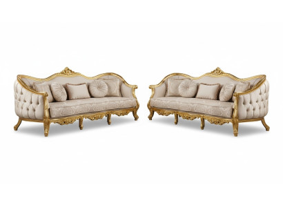 Sofas 3+3 sēdvietas dīvāns dīvāni krēsli sēdekļu komplekts audums viesistaba baroks