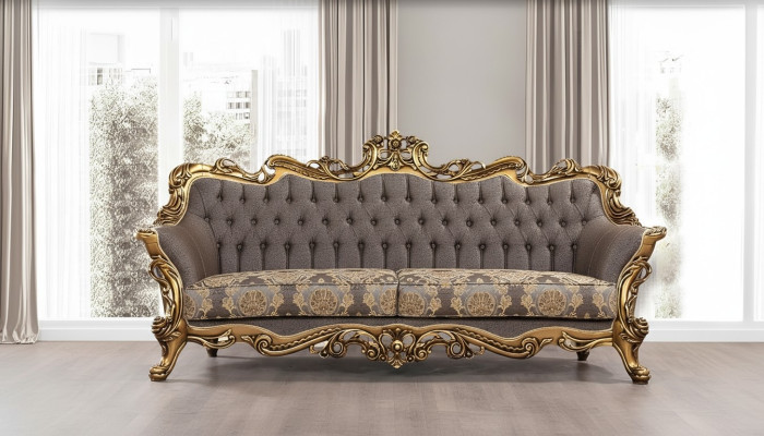 Trīsvietīgā sofa 3 vietām trīsvietīgais dīvāns dīvāns dīvāns krēsli sēžamvieta audums stils baroks