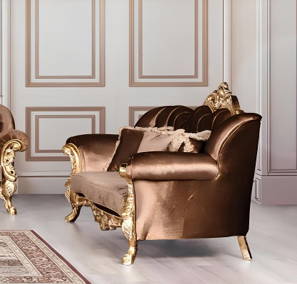 Sofas komplekts 3+3 sējvieta Luksusa galdiņi Sofa Kanapēs Kopums Baroks Dzīvojamā istaba