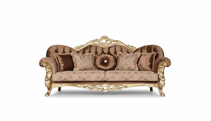Sofas komplekts 3+3 sējvieta Luksusa galdiņi Sofa Kanapēs Kopums Baroks Dzīvojamā istaba