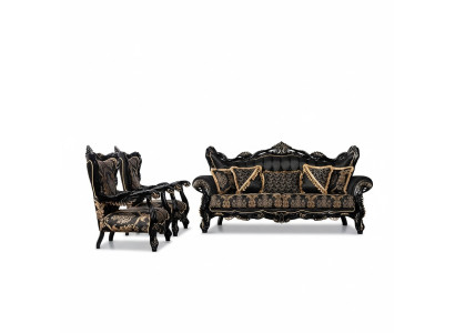 Sofas komplekts 3+1+1 sēdvieta Sofa Krēsls Sofas Luxus komplekts audums Dzīvojamā istaba Mēbele