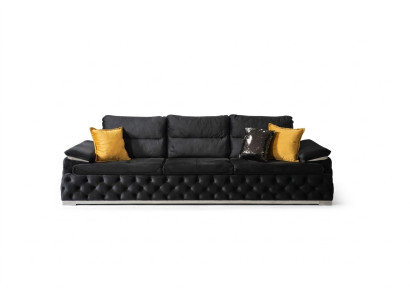 Trīsvietīgs dīvāns Dizaina sofa Moderns 4-vietīgs dīvāns Istabas mēbeles Melnas krāsas Pārklājs