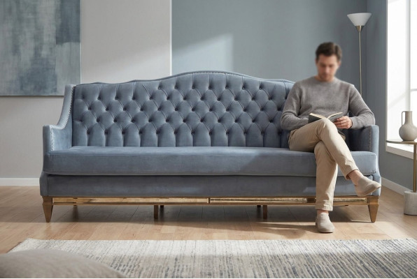 Luksusa mēbeles auduma dīvāns koksne Itālija auduma sofa klasiskie dīvāni