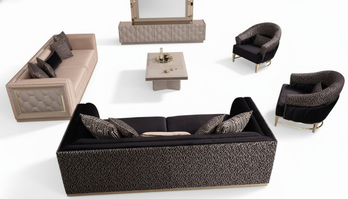 Sofa komplekts 3+3+1+1 sēdvietas mēbelēts dīvāns dzīvojamās istabas galdi.