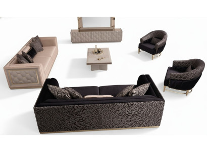 Sofa komplekts 3+3+1+1 sēdvietas mēbelēts dīvāns dzīvojamās istabas galdi.