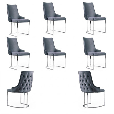 Ēdamistabas krēsli Chesterfield mūsdienīgs krēsla komplekts 6 gabalos - jauns.