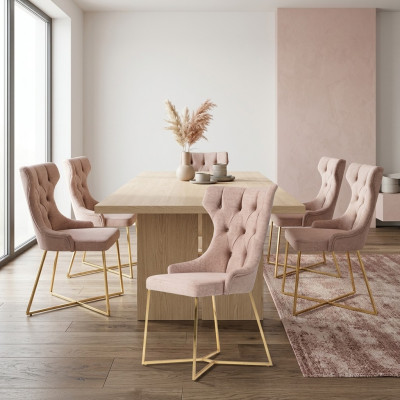 Paņemt krēslu restorānā industrija 6x dizaina krēsli sēdeģi seguma komplekts 'Chesterfield'.