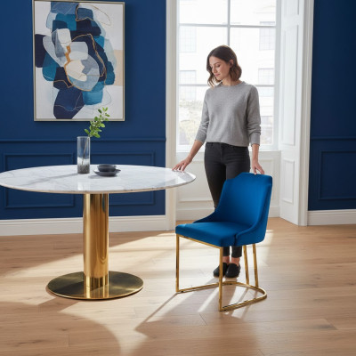 Dizaina krēslu komplekts ar tekstila apdari 8 krēsli Mēbeles Luxury Garnitura