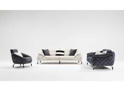Gulta Chesterfield ar koka tekstila dīvānu komplektu 331 sēdvietām.