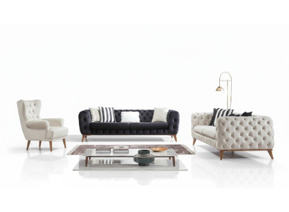 Sofa 3 sēdvietas Baltais Luksusa mēbeles Chesterfield mēbeles Itāļu stils
