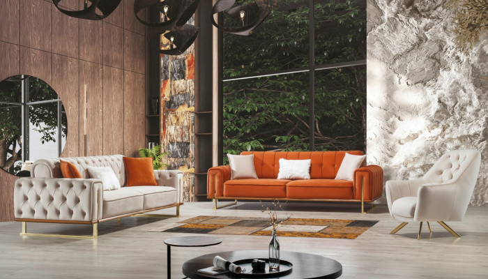 Luksusa mēbeles ASV stila Chesterfield dīvānu komplekts dīvāns daudzkrāsains sofa