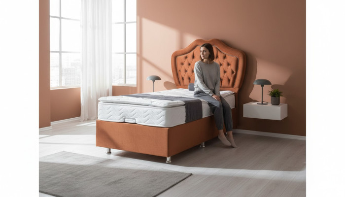 Gulta Brūna Vienvietīgā gulta Ar maisu pomi Luxus Gulamistaba Chesterfield