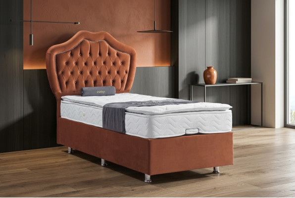 Gulta Brūna Vienvietīgā gulta Ar maisu pomi Luxus Gulamistaba Chesterfield