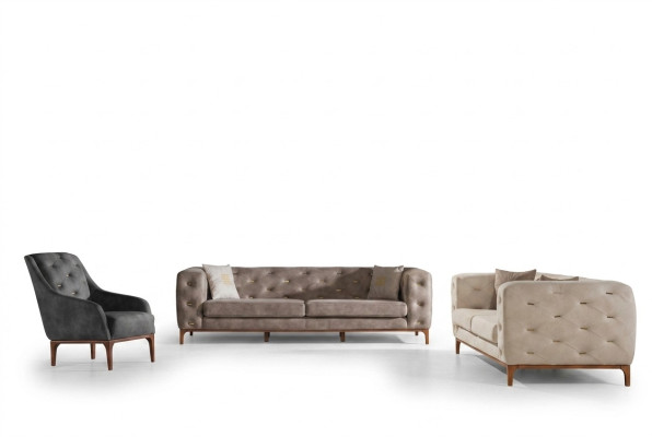 Chesterfield dizaina dīvāns Mūsdienīgs dīvāns Modern Sofagarnitura 3+3+1 komplekts