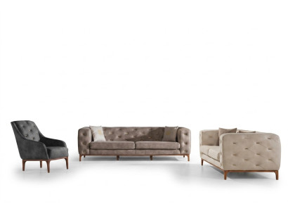 Chesterfield dizaina dīvāns Mūsdienīgs dīvāns Modern Sofagarnitura 3+3+1 komplekts