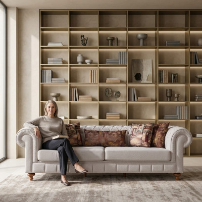 Sofas Teksils Moderns Dīvāns 3-vietīgs Dīvāns Dizains Dīvāns Polster Beisās