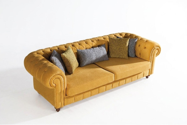 Dīvāns Dīvāns Polster Dīvāni Dizaina Mēbeles 3 personas sēdekļu Chesterfield sofa