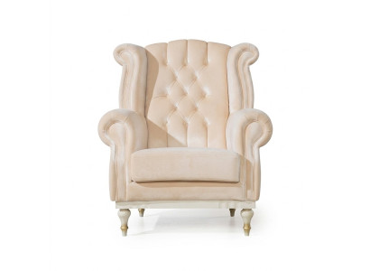 Baltie retro krēsla Chesterfield vienvietīgais bāra krēsls dzīvojamā istaba 1-vietīgais