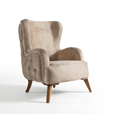 Tekstils Mīkstais krēsls Dīvāns Sofa Sēdeklis Luksuss Krāsains Atpūta Bežs Chesterfield Jauns