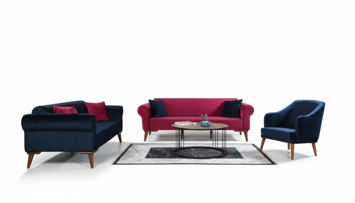 Sofagarnitūra 3+3+1 sēdvietas dizaina dīvāns Polster Couchen Couch Modern 3 gab.