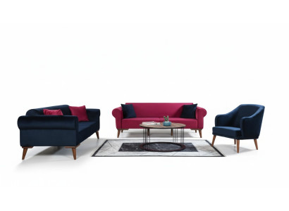 Sofagarnitūra 3+3+1 sēdvietas dizaina dīvāns Polster Couchen Couch Modern 3 gab.