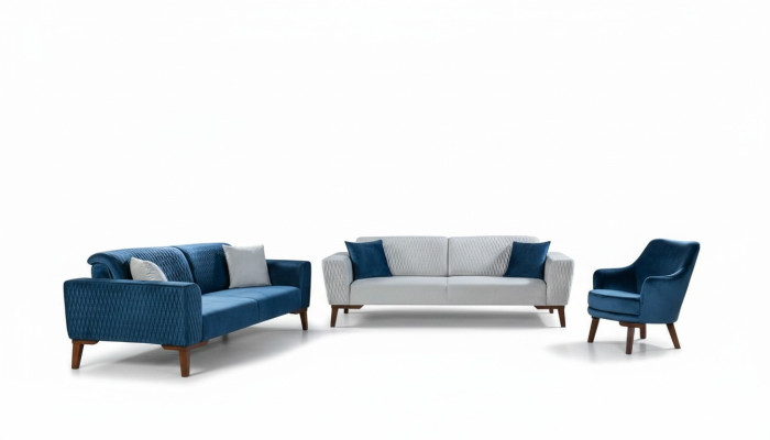 Sofa komplekts 3+3+1 vieta Komplektā iekļauti dīvāns, krēsls, audums, 3 gab.