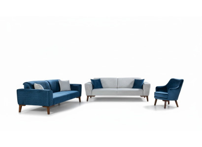 Sofa komplekts 3+3+1 vieta Komplektā iekļauti dīvāns, krēsls, audums, 3 gab.