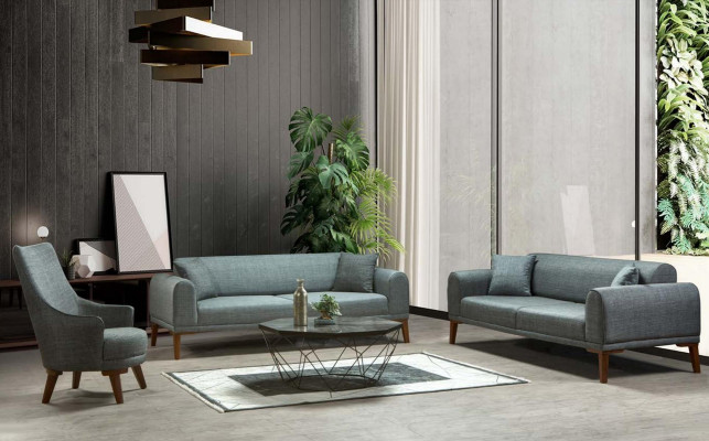 Luksusiska Modernā Sofa 3 Vietais Dizaina sofa Trīsvietīgais Pārklājums Koks