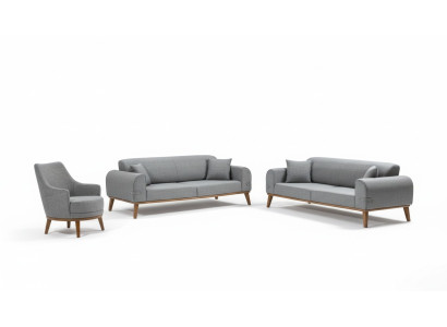 Sofa komplekts 3+3+1 sēdekļu dizaina dīvāns polstermēbeles Moderno samtu