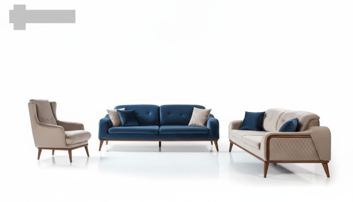 Sofas 3+3+1 sēdvietu krēsls Trijos Latīņiem Stoteļu komplekts Tekstils
