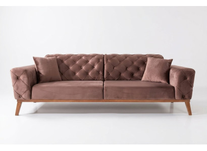Brūnais Chesterfield dīvāns Elegants dīvāns Dzīvojamā istaba Sēdvietas Samts